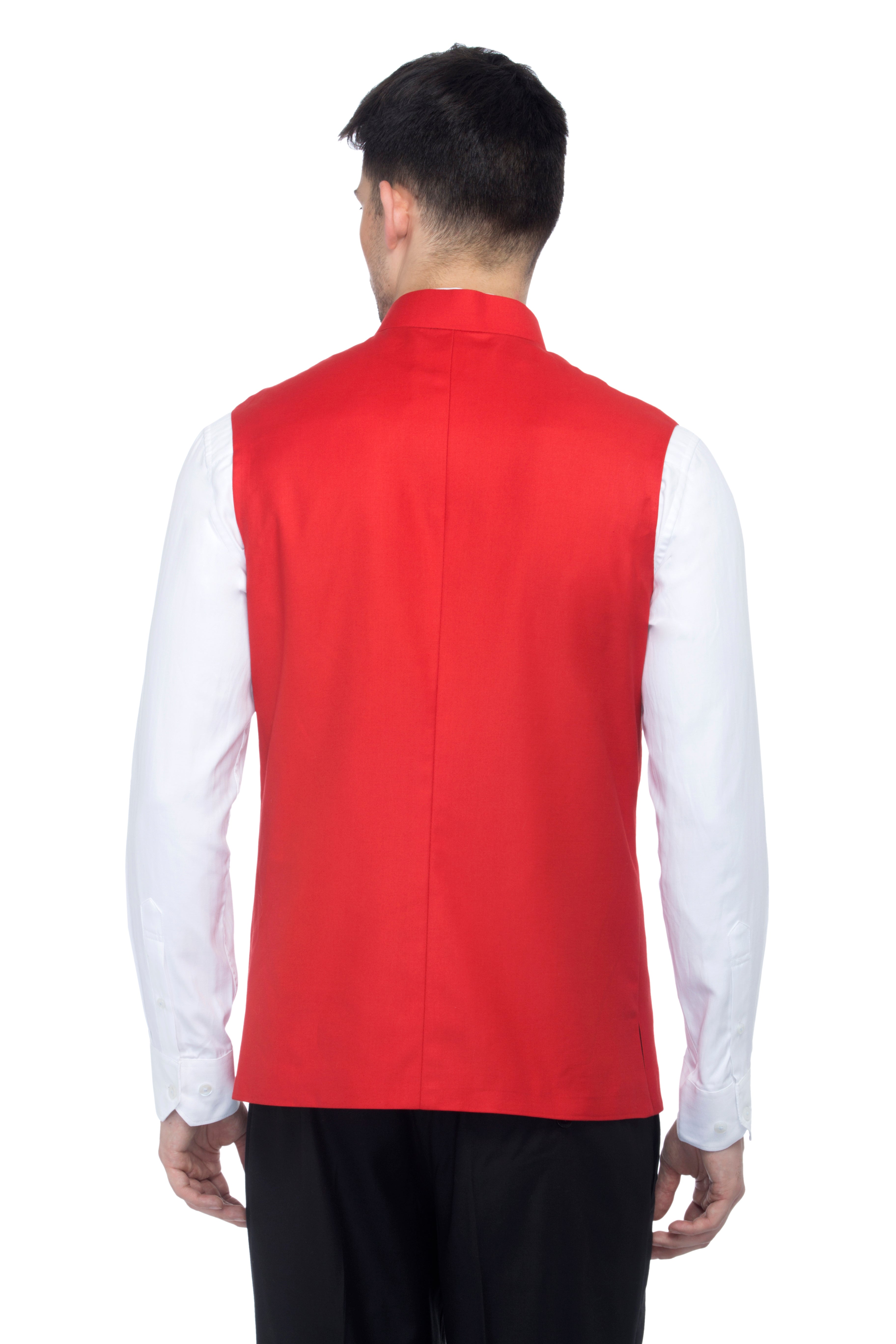 Favoroski Men's Red  Waistcoat