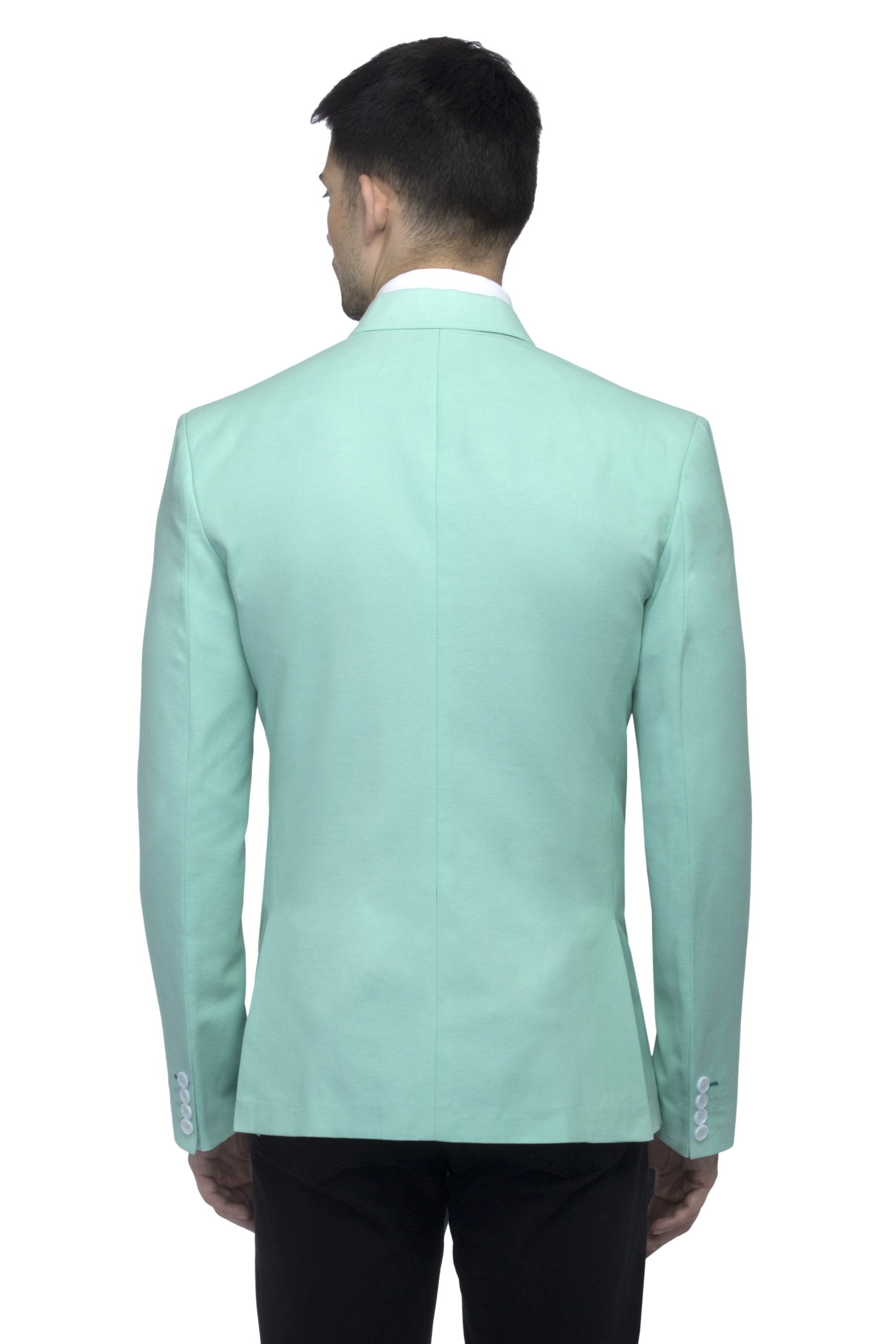 FAVOROSKI Sea Green Slim Fit Formal/Party Single-Breasted Casual Blazer