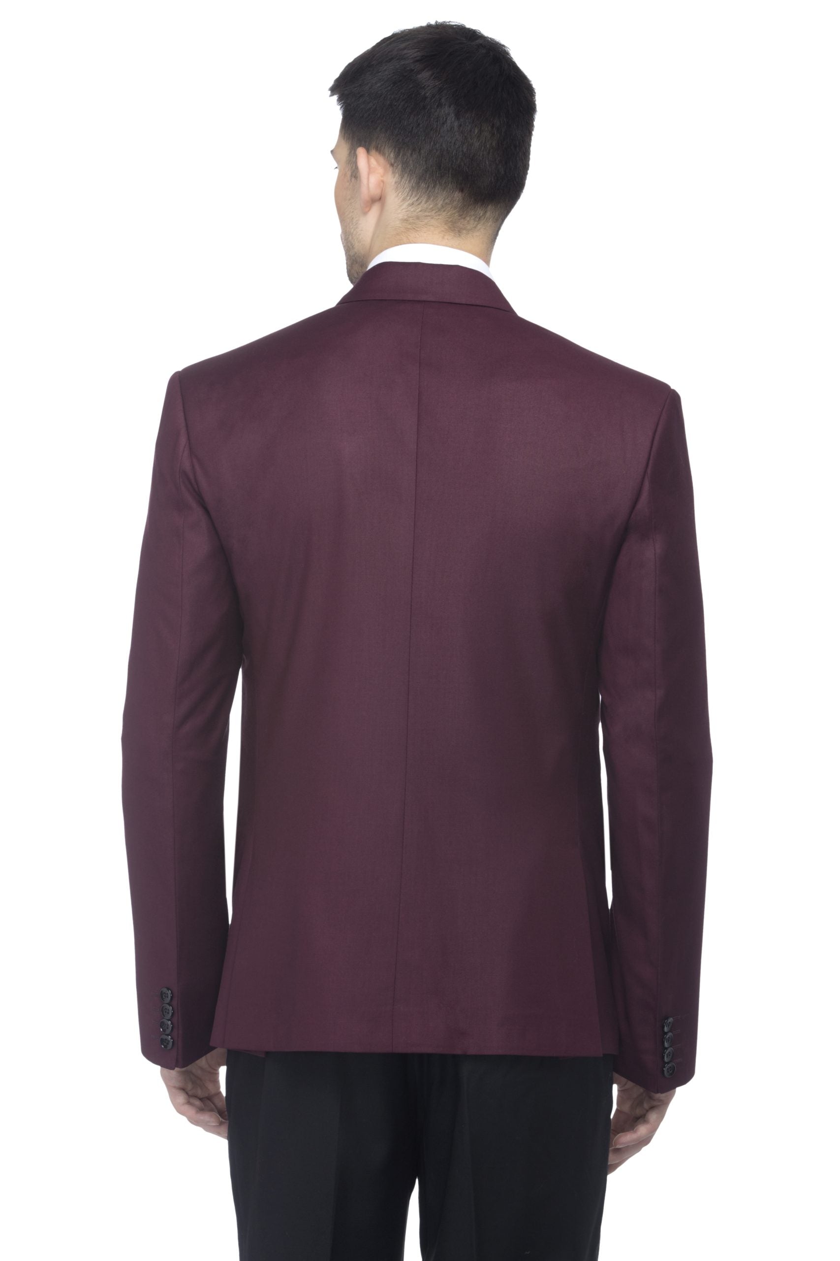 FAVOROSKI Wine Slim Fit Formal/Party Single-Breasted Casual Blazer