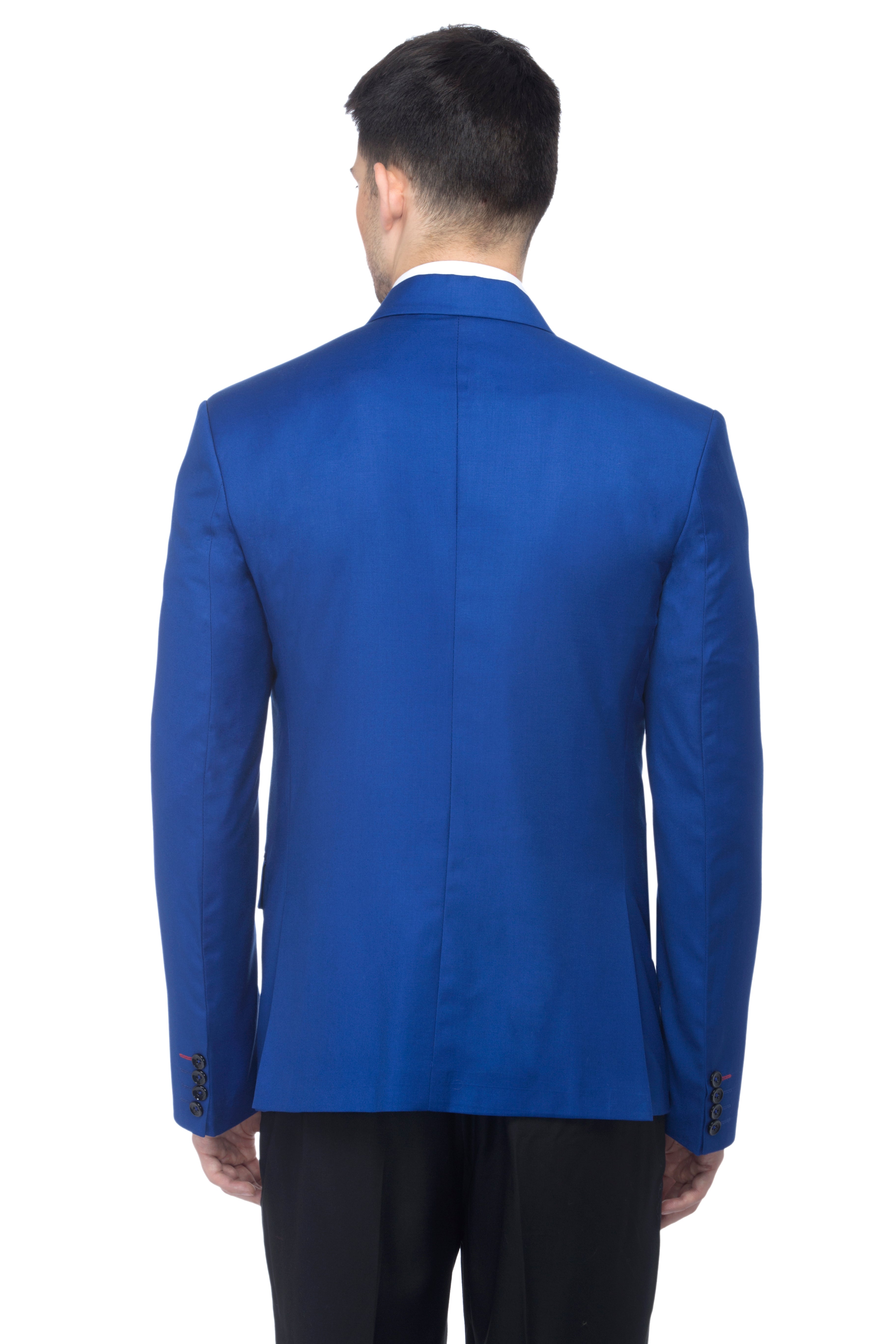 FAVOROSKI Royal Blue Slim Fit Formal/Party Single-Breasted Casual Blazer
