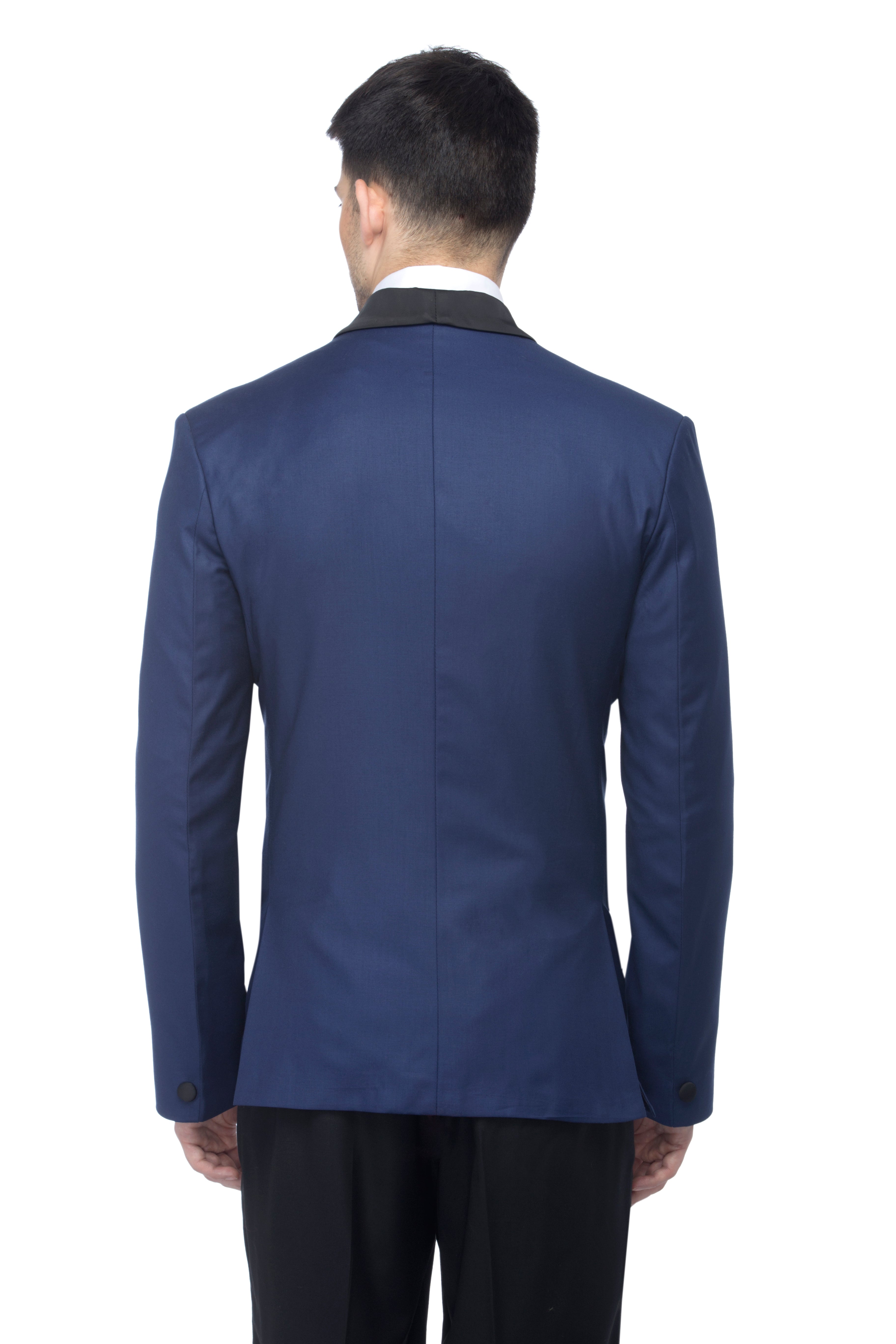FAVOROSKI Navy Blue Fit Party wear Single-Breasted Tuxedo Blazer