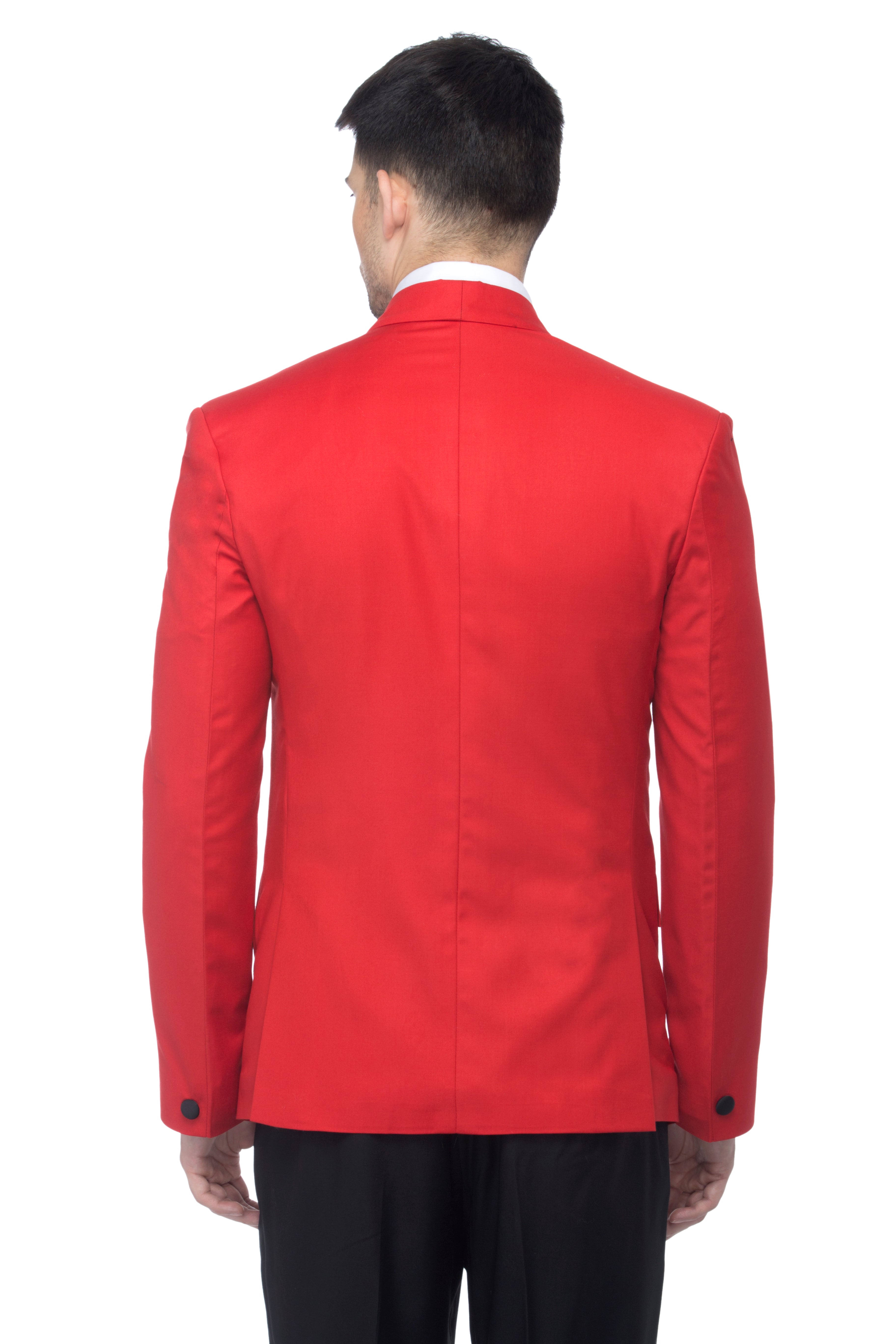 FAVOROSKI Red Fit Party wear Single-Breasted Tuxedo Blazer