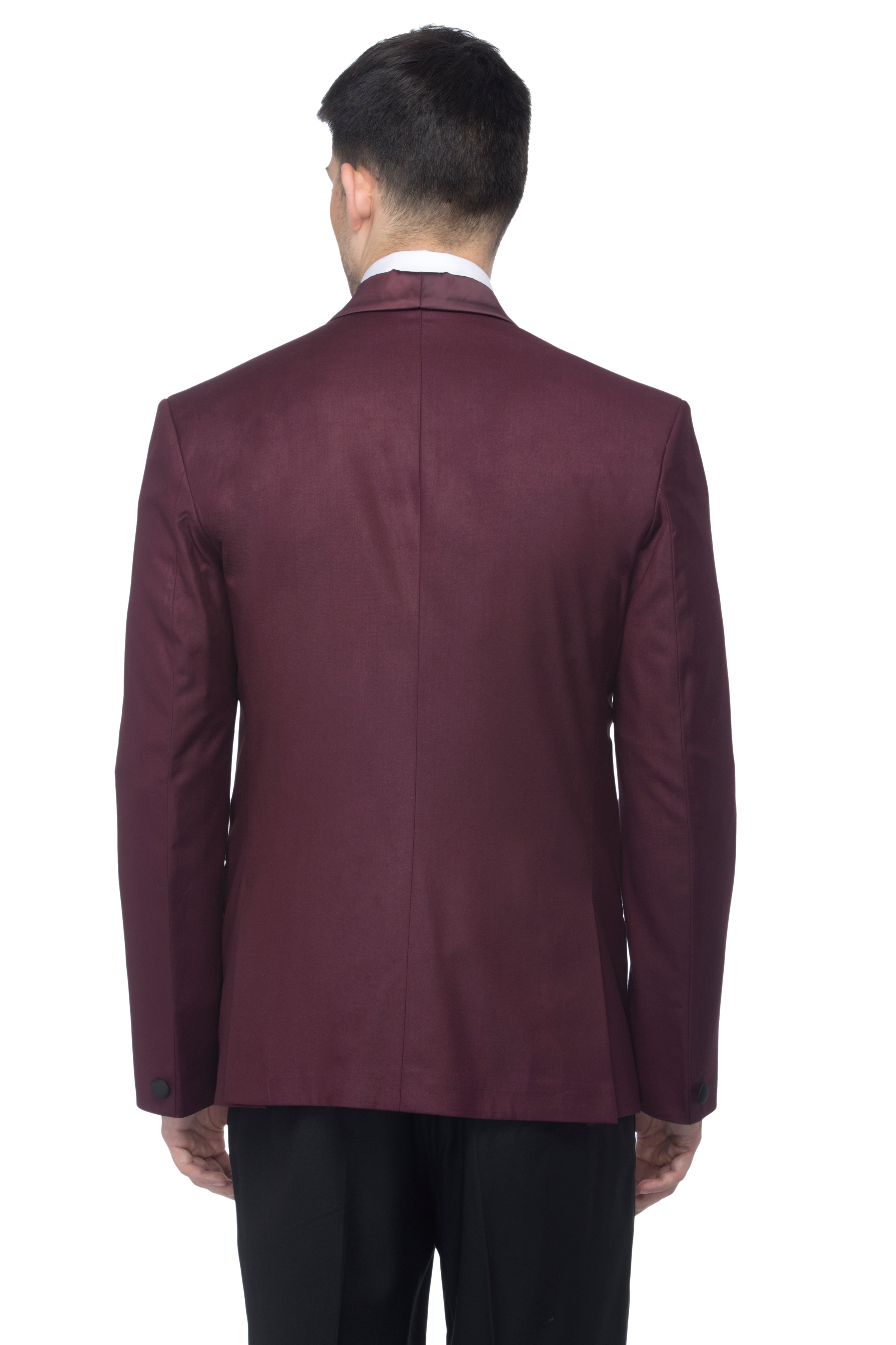 FAVOROSKI Wine Fit Party wear Single-Breasted Tuxedo Blazer