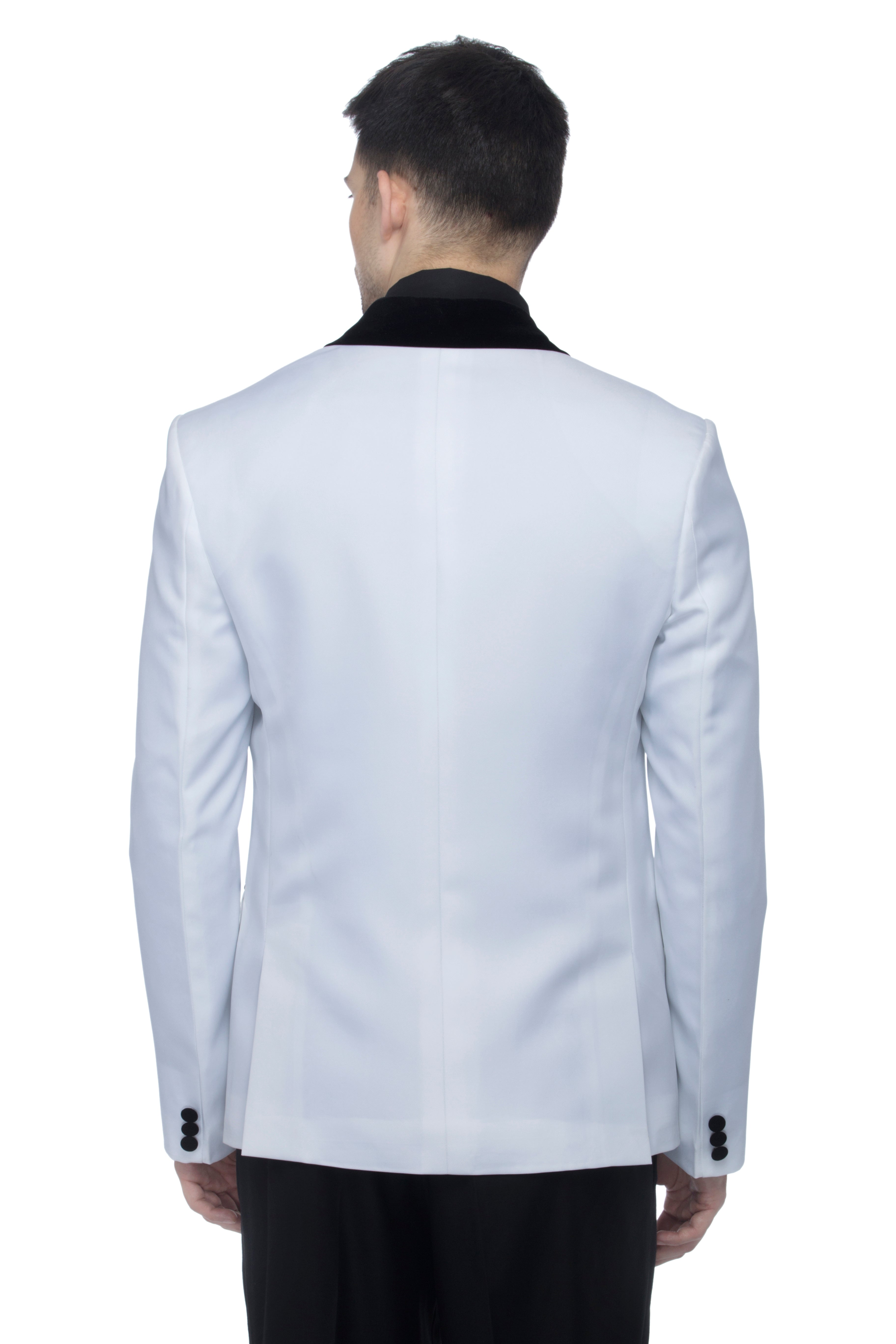 FAVOROSKI White Slim Fit Formal/Party Single-Breasted Casual Blazer