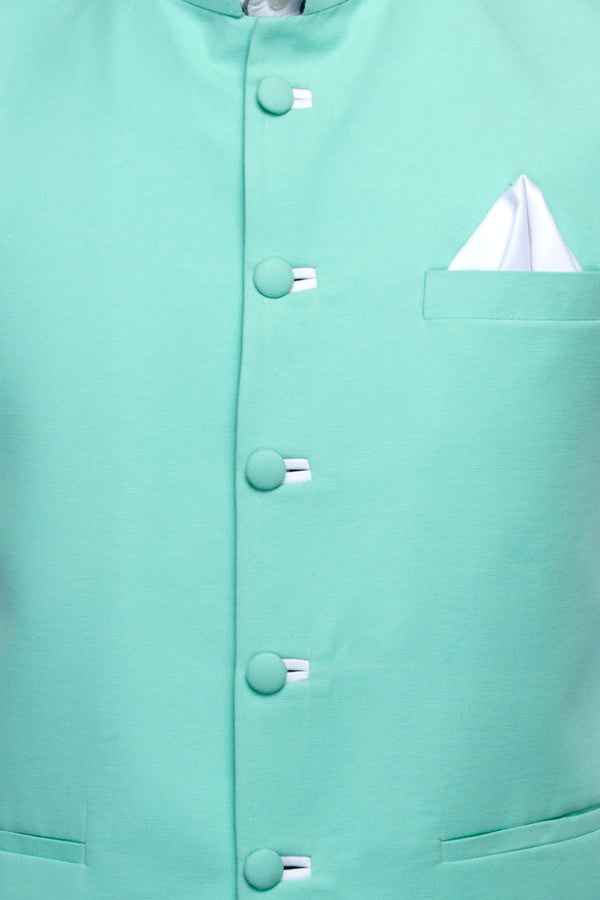 Favoroski Men's Sea Green Waistcoat