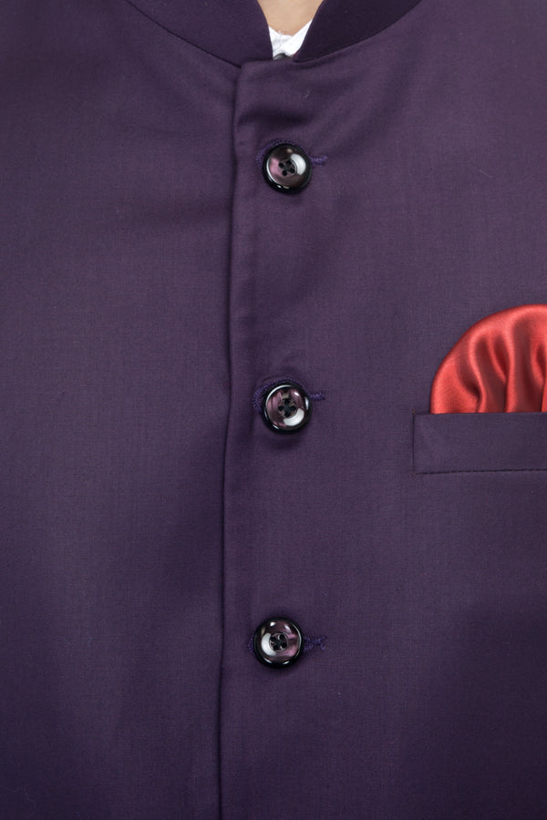 Favoroski Men's Purple  Waistcoat