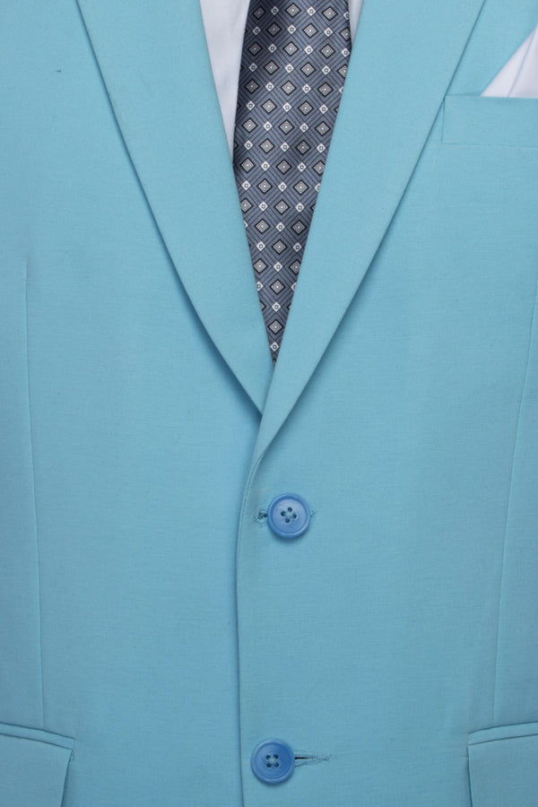 FAVOROSKI Sky Blue Slim Fit Formal/Party Single-Breasted Casual Blazer