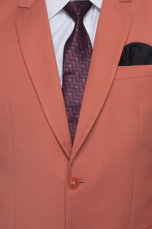 FAVOROSKI Light Orange Slim Fit Formal/Party Single-Breasted Casual Blazer