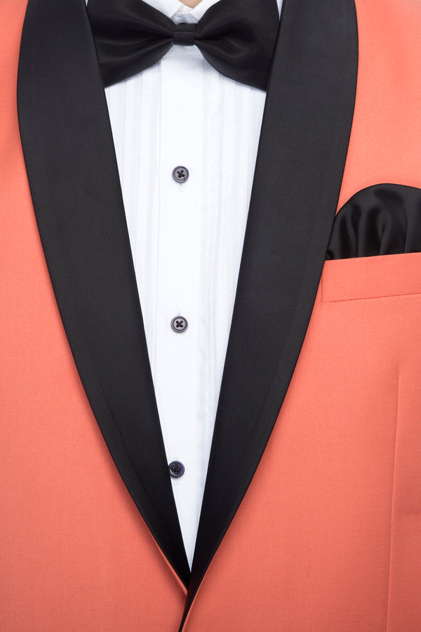 FAVOROSKI Light Orange Slim Fit Party wear Single-Breasted Tuxedo Blazer