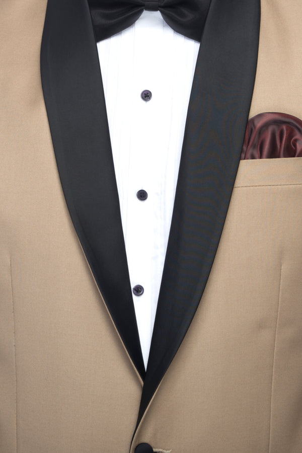 FAVOROSKI Beige Slim Fit Party wear Single-Breasted Tuxedo Blazer