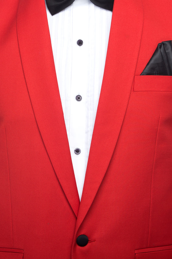 FAVOROSKI Red Fit Party wear Single-Breasted Tuxedo Blazer
