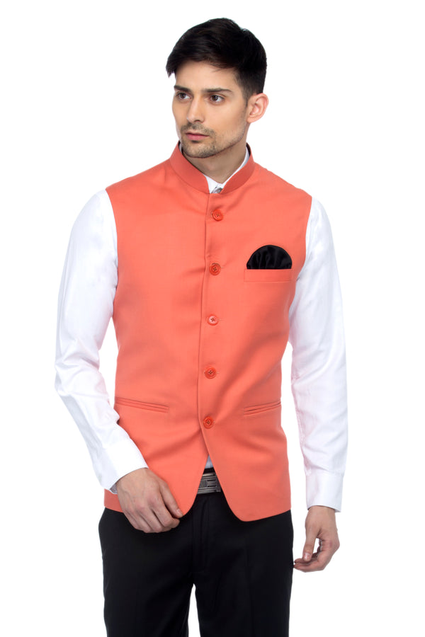 Favoroski Men's Orange  Waistcoat