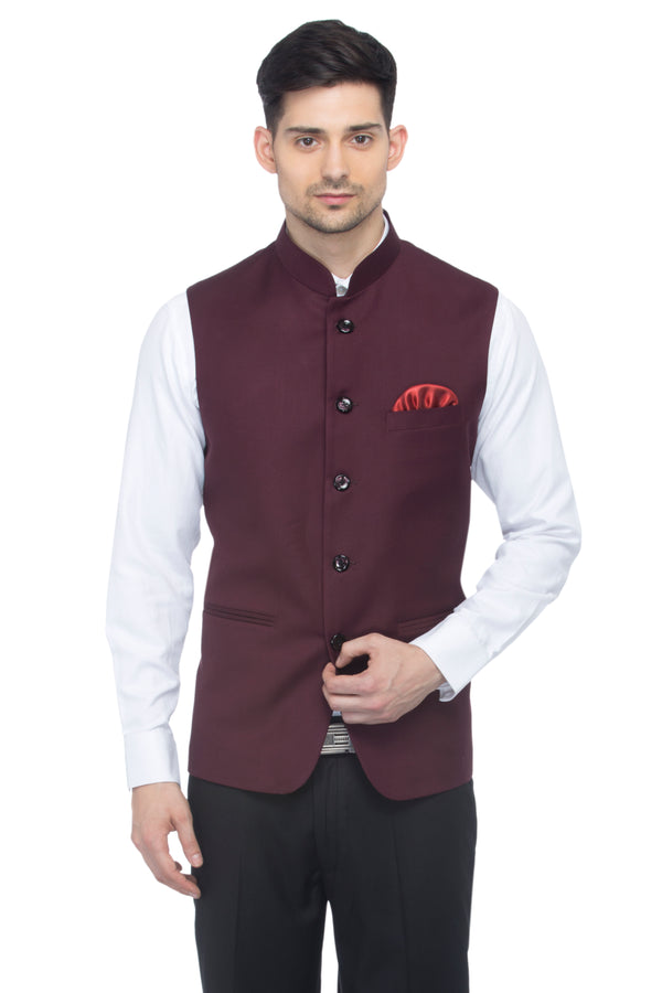 Favoroski Men's Wine  Waistcoat
