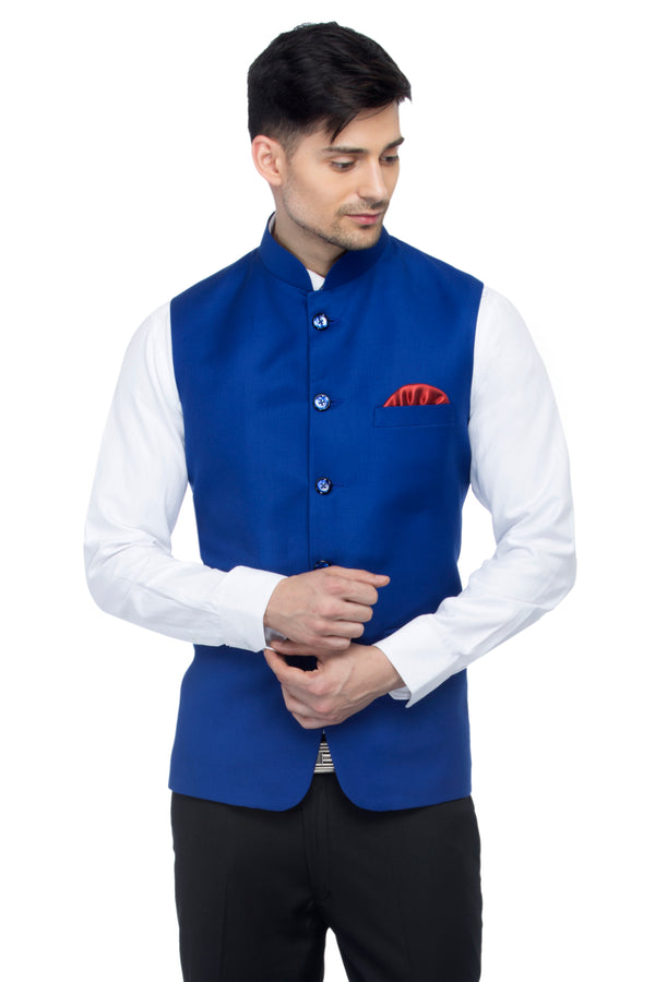 Favoroski Men's Royal Blue Waistcoat