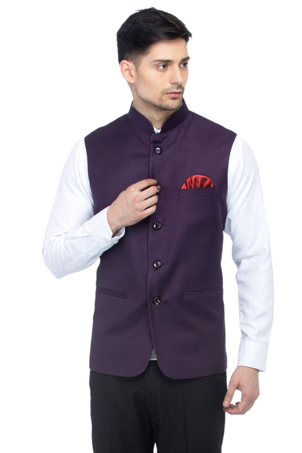 Favoroski Men's Purple  Waistcoat