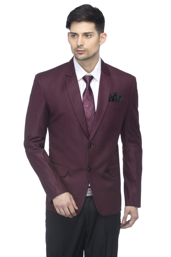 FAVOROSKI Wine Slim Fit Formal/Party Single-Breasted Casual Blazer