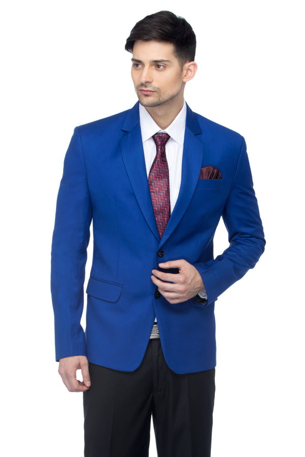 FAVOROSKI Royal Blue Slim Fit Formal/Party Single-Breasted Casual Blazer