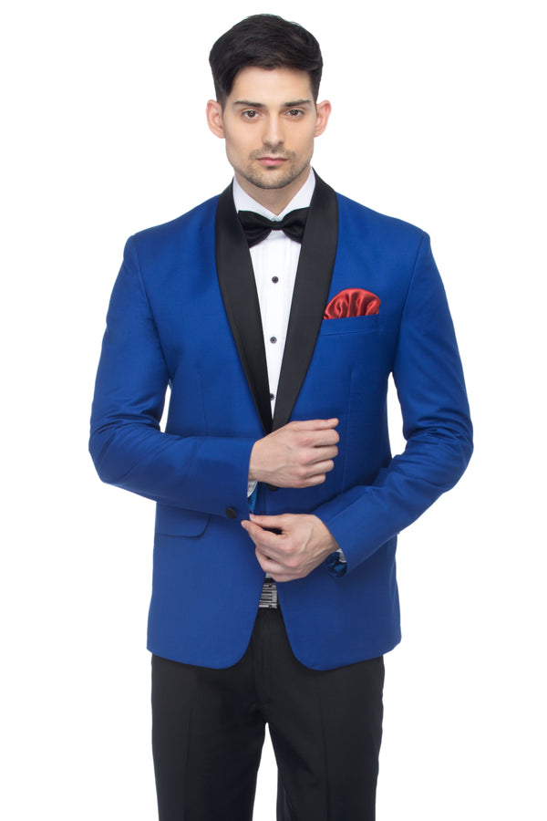 FAVOROSKI Royal Blue Fit Party wear Single-Breasted Tuxedo Blazer