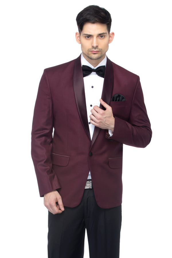 FAVOROSKI Wine Fit Party wear Single-Breasted Tuxedo Blazer