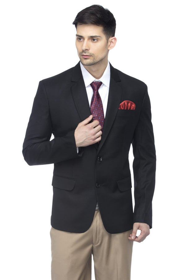 FAVOROSKI Black Slim Fit Formal/Party Single-Breasted Casual Blazer