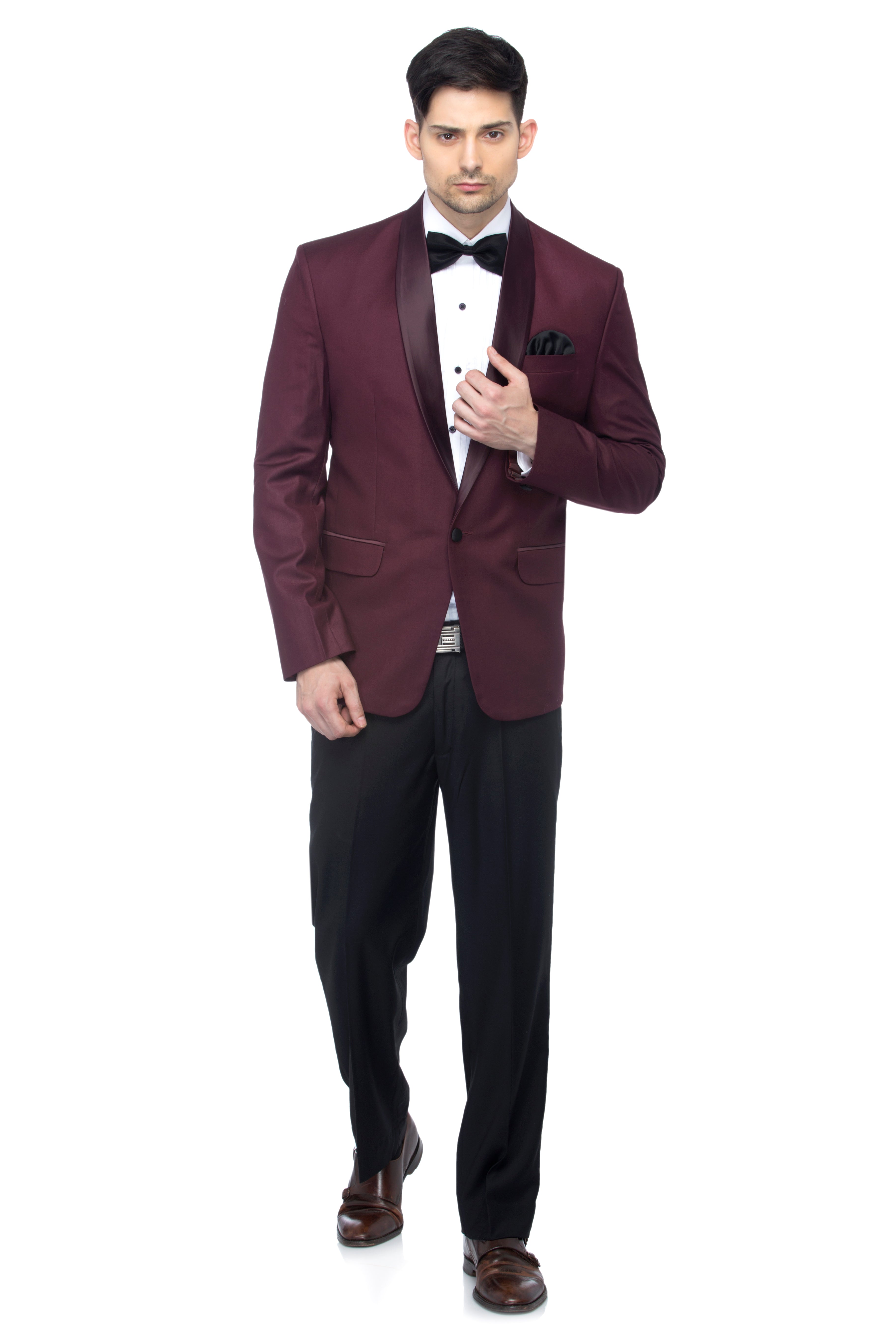FAVOROSKI Wine Fit Party wear Single-Breasted Tuxedo Blazer