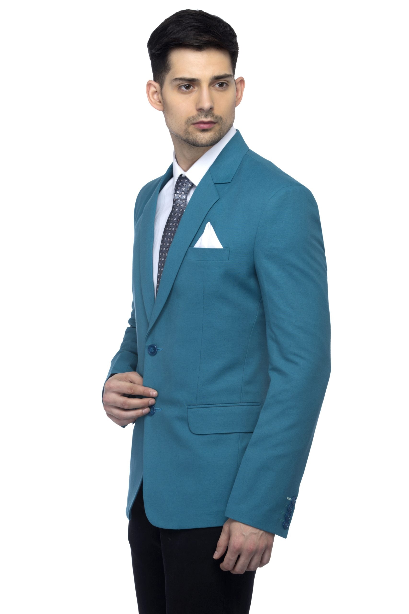 FAVOROSKI Turkish Green Slim Fit Formal/Party Single-Breasted Casual Blazer