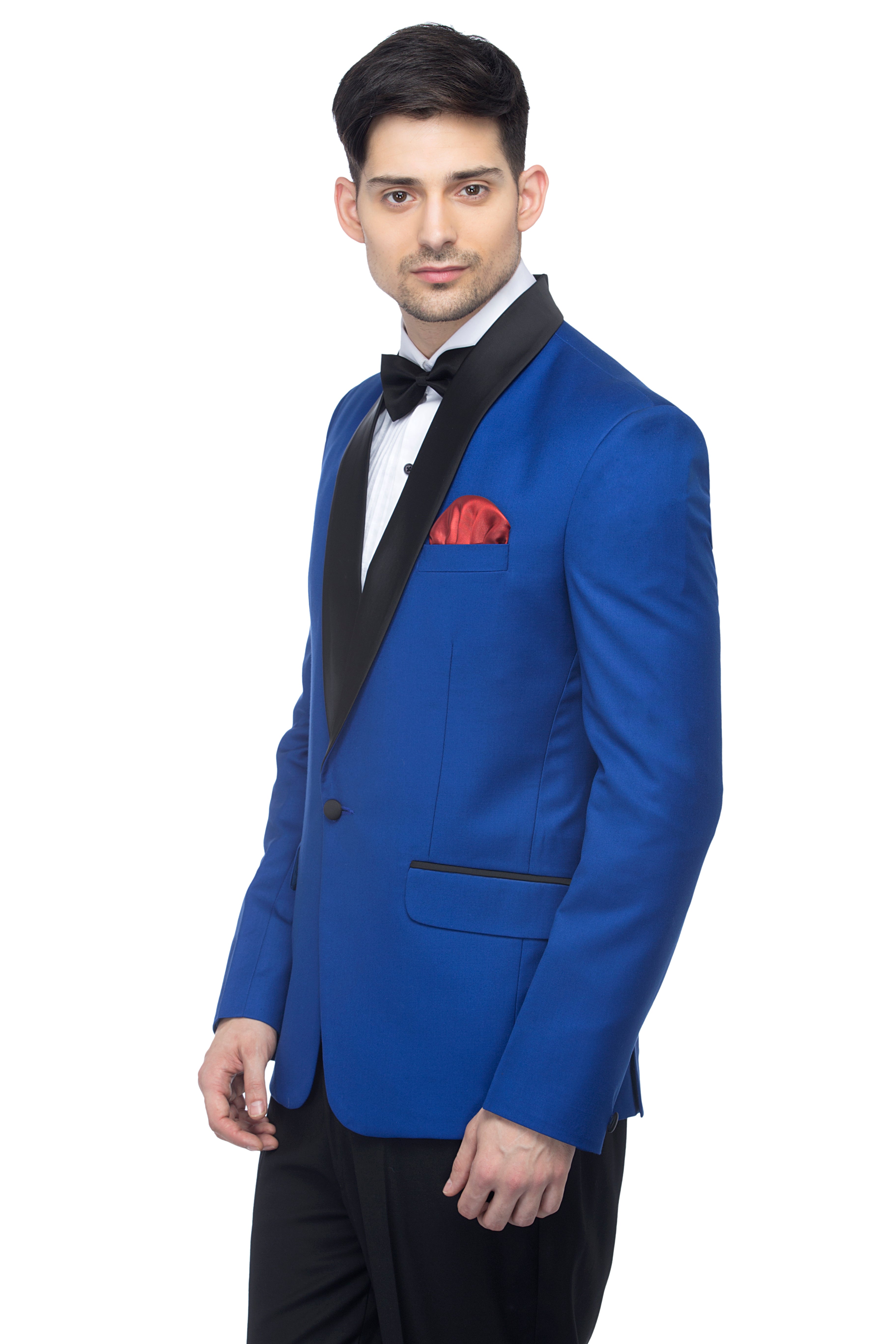FAVOROSKI Royal Blue Fit Party wear Single-Breasted Tuxedo Blazer