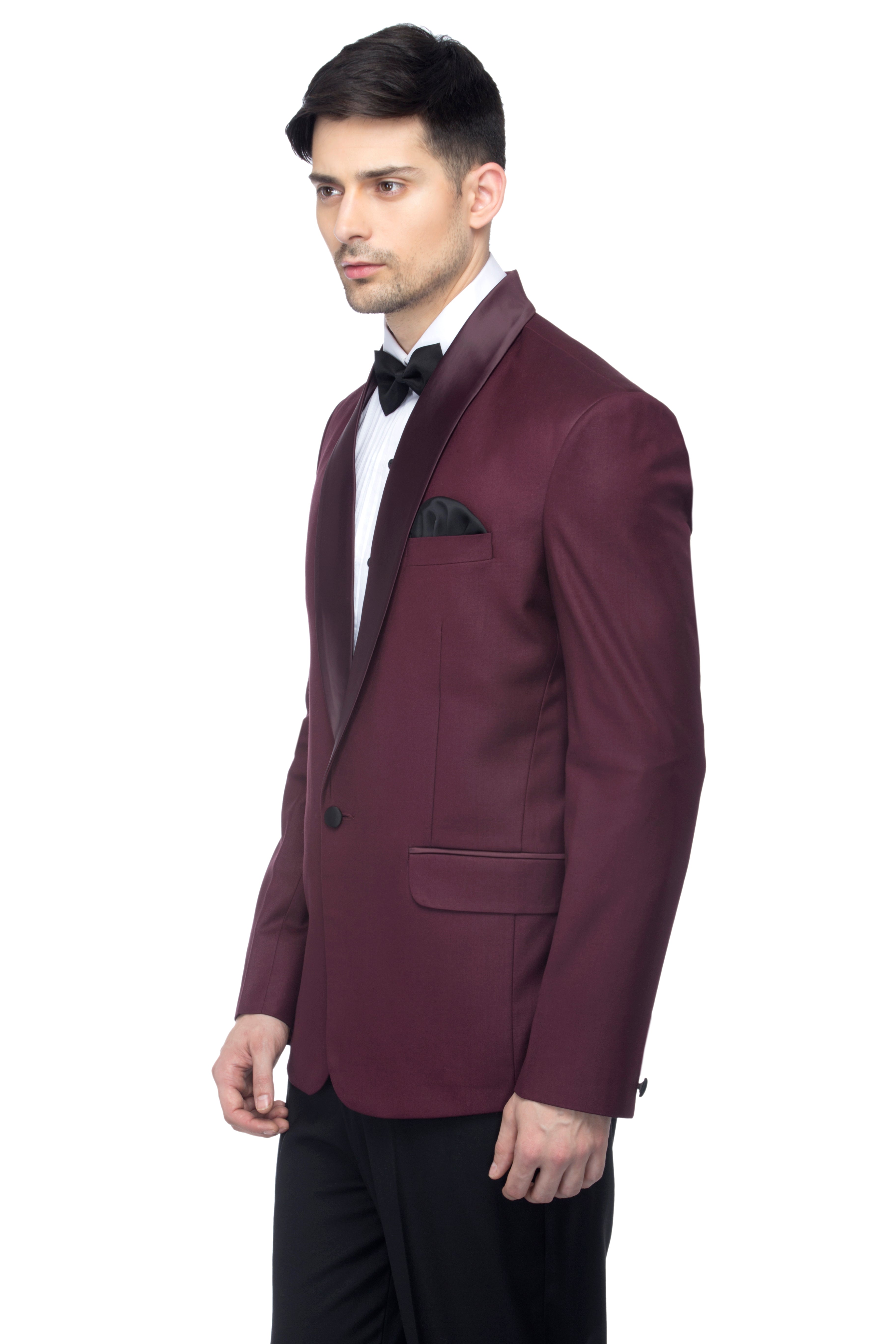 FAVOROSKI Wine Fit Party wear Single-Breasted Tuxedo Blazer